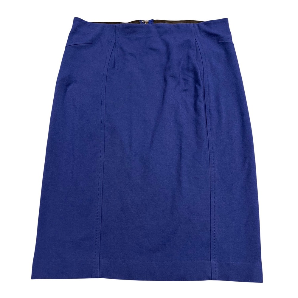 Ann Taylor Pencil Skirt Womens 4 Blue Stretch‎ Career Knee Length Professional
